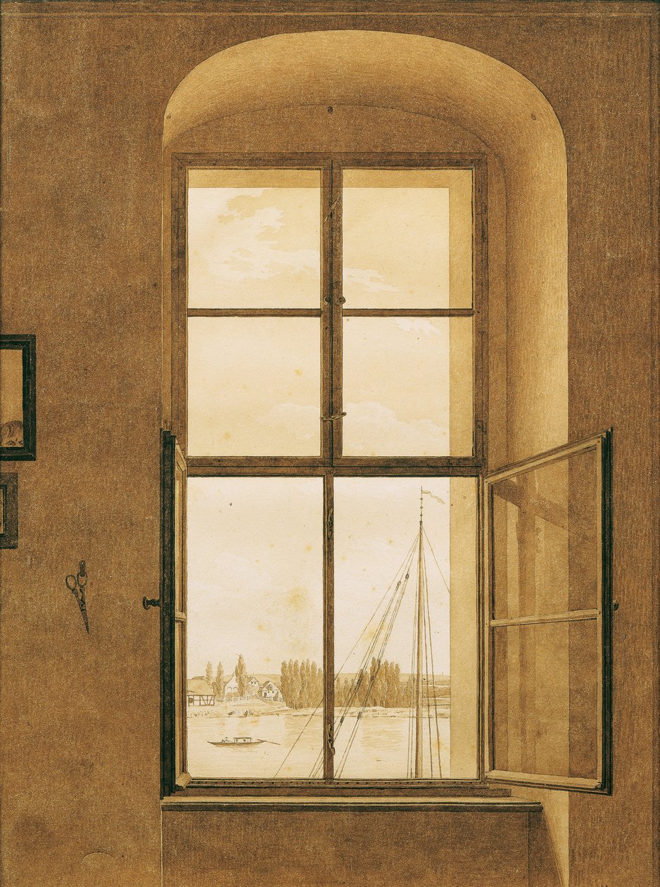 Tedesco: Blick aus dem Fenster des Künstlers, rechtes Fenster Vista dalla finestra dello studio dell