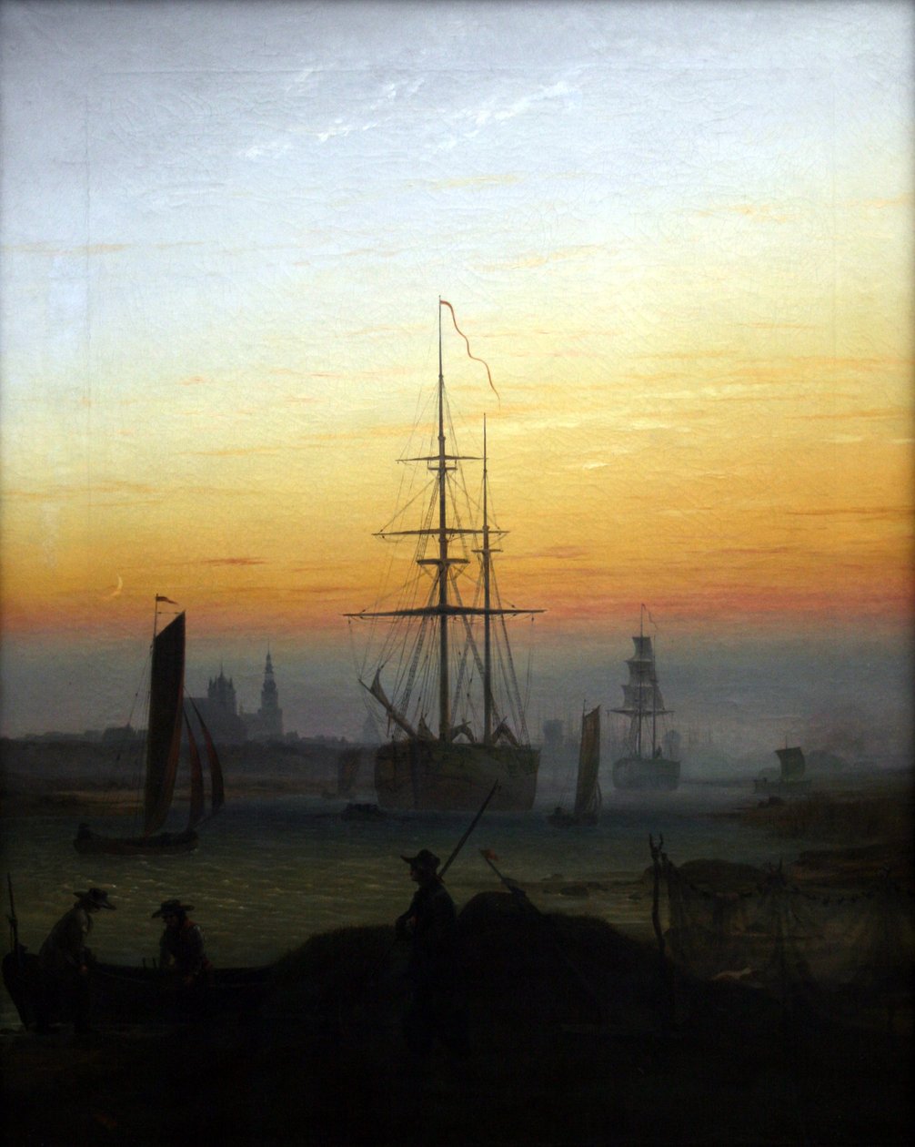 Tedesco: Der Greifswalder Hafen Il porto di Greifswald da Caspar David Friedrich