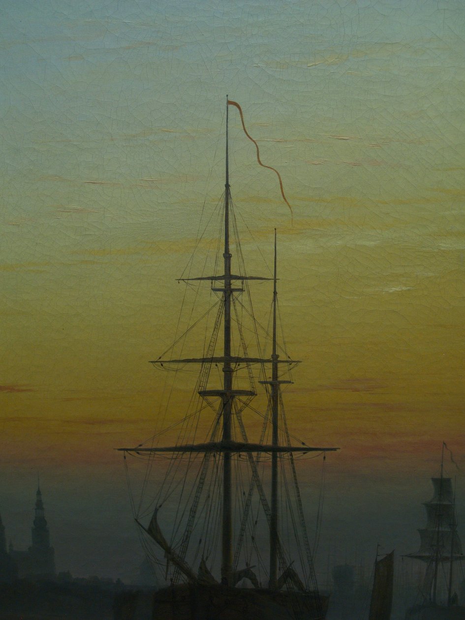 Tedesco: Der Greifswalder Hafen Il porto di Greifswald
 dettaglio Titolo/i alternativo/i: Navi nel porto di Greifswald dettaglio da Caspar David Friedrich