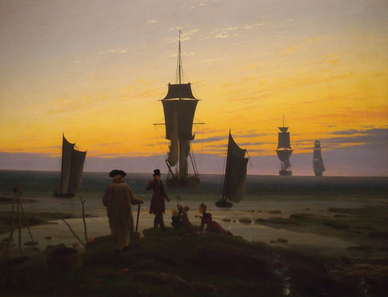 Tedesco: Die Lebensstufen (Strandbild, Strandszene in Wiek) Le fasi della vita (foto di spiaggia, scena di spiaggia in Wiek) da Caspar David Friedrich