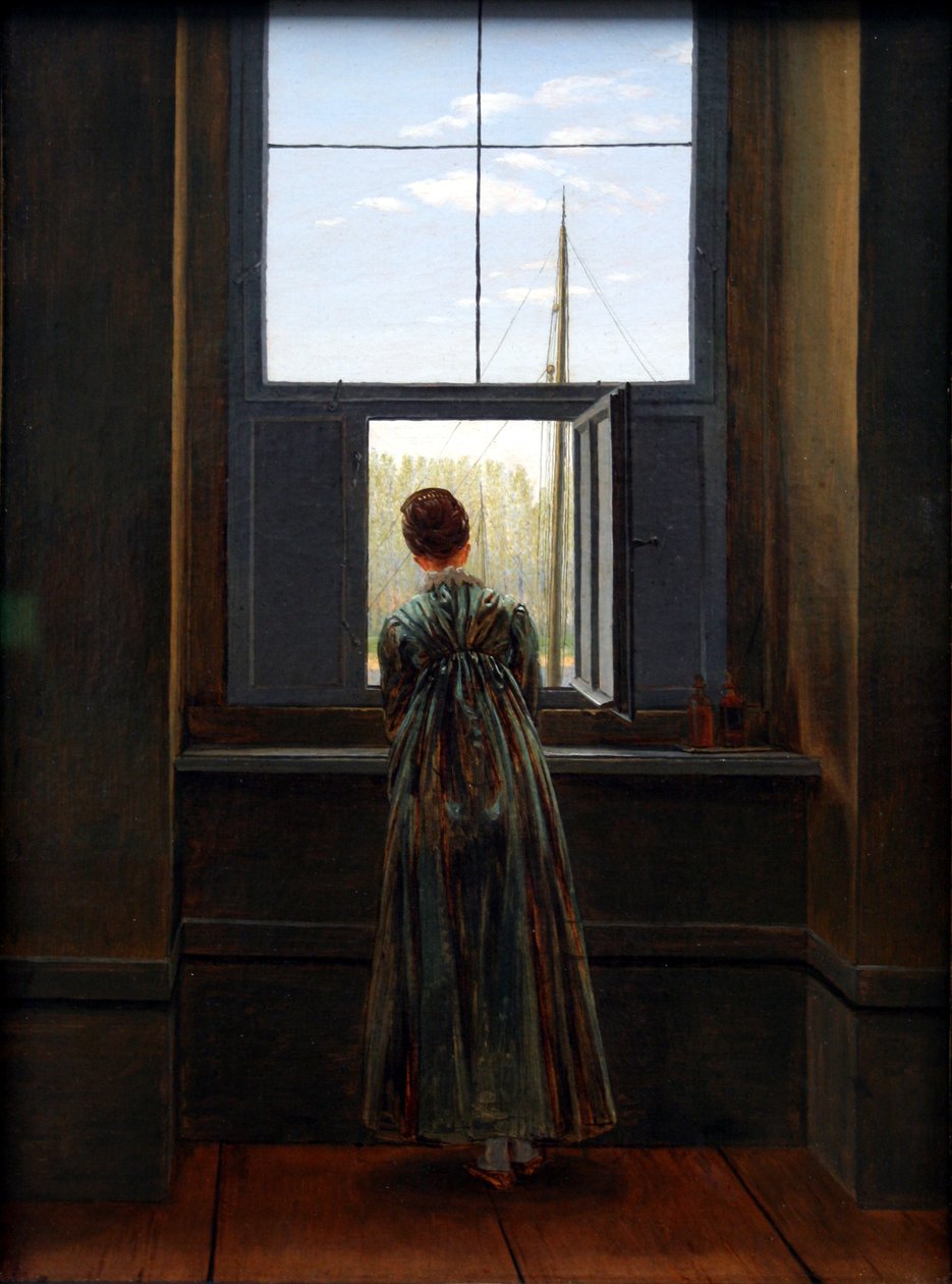 Tedesco: Frau am Fenster Donna alla finestra da Caspar David Friedrich