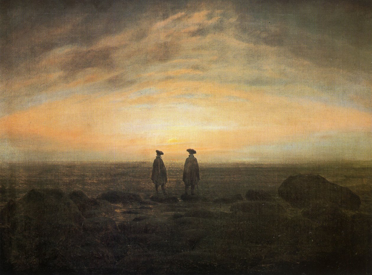 Tedesco: Zwei Männer am Meer Due uomini sul mare da Caspar David Friedrich