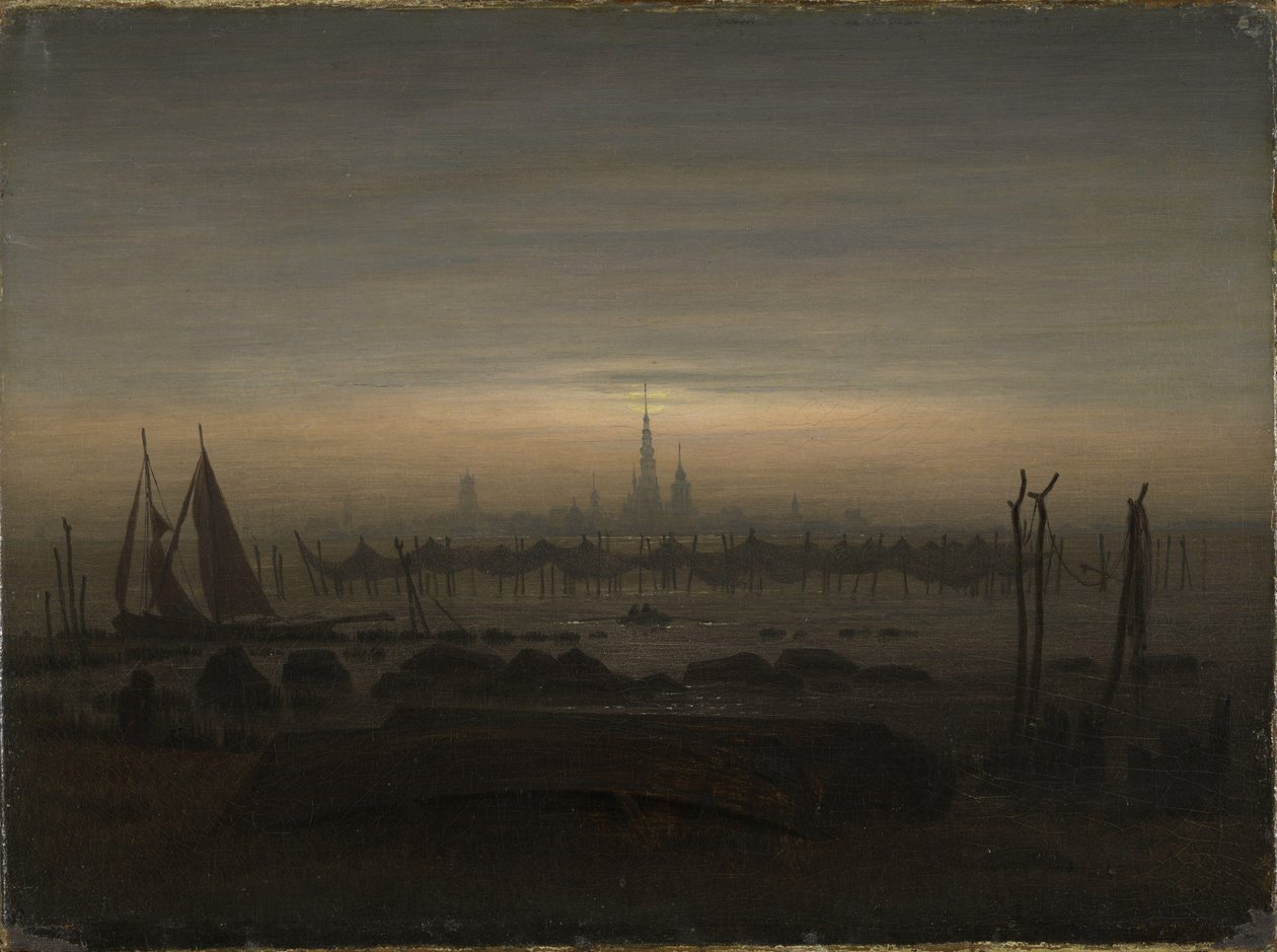 Greifswald al chiaro di luna da Caspar David Friedrich