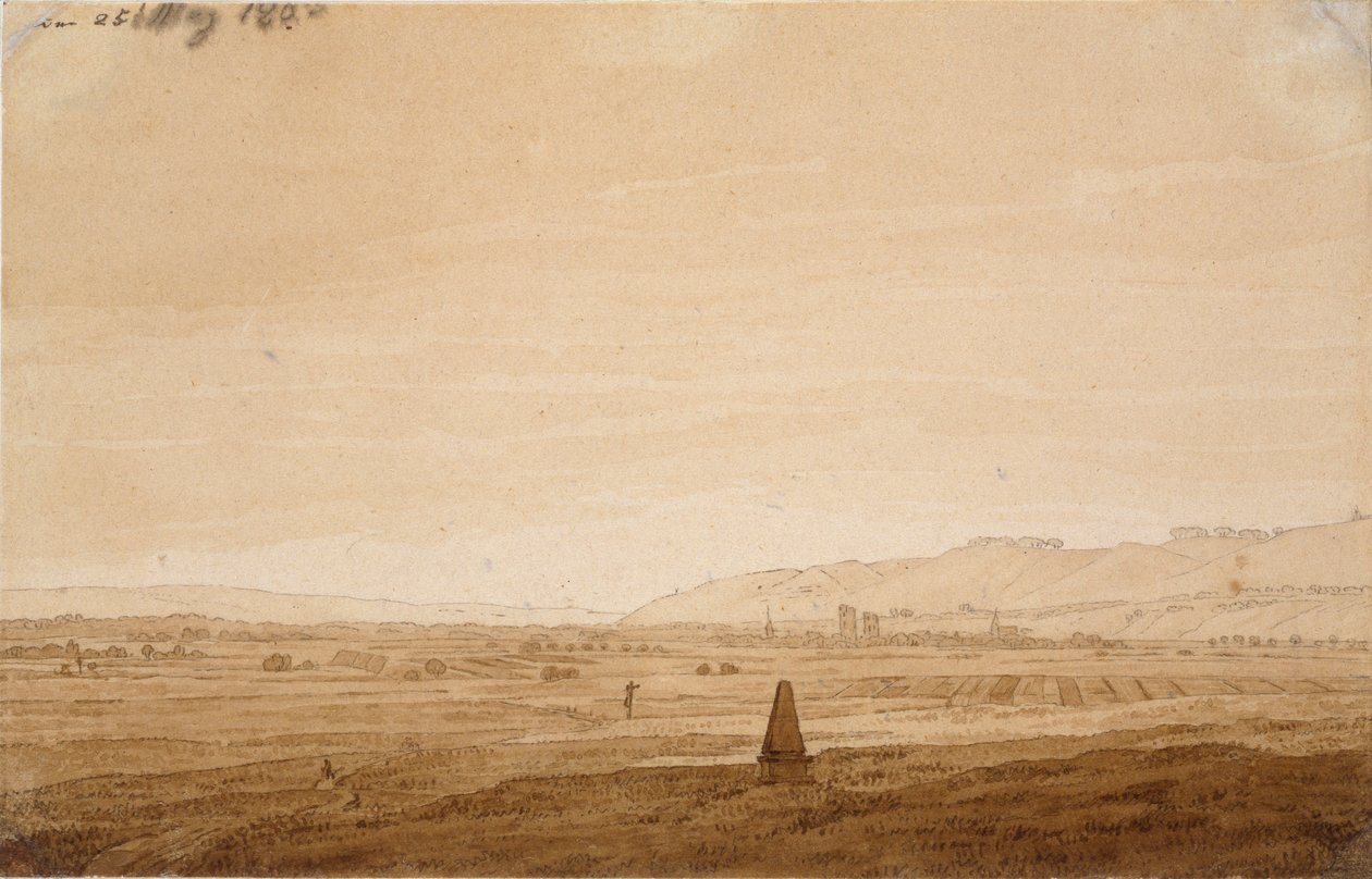 Paesaggio con obelisco, 1803 da Caspar David Friedrich