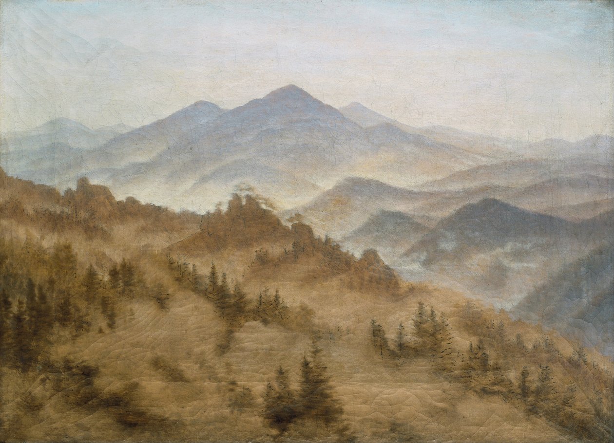 Paesaggio con il Rosenberg nei Monti Boemi da Caspar David Friedrich