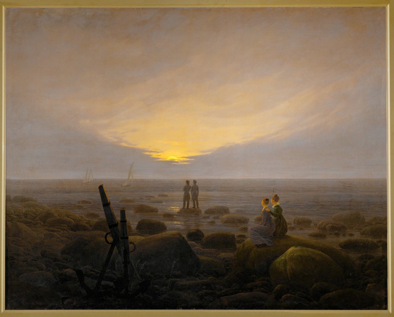 Alba in riva al mare (olio su tela) da Caspar David Friedrich