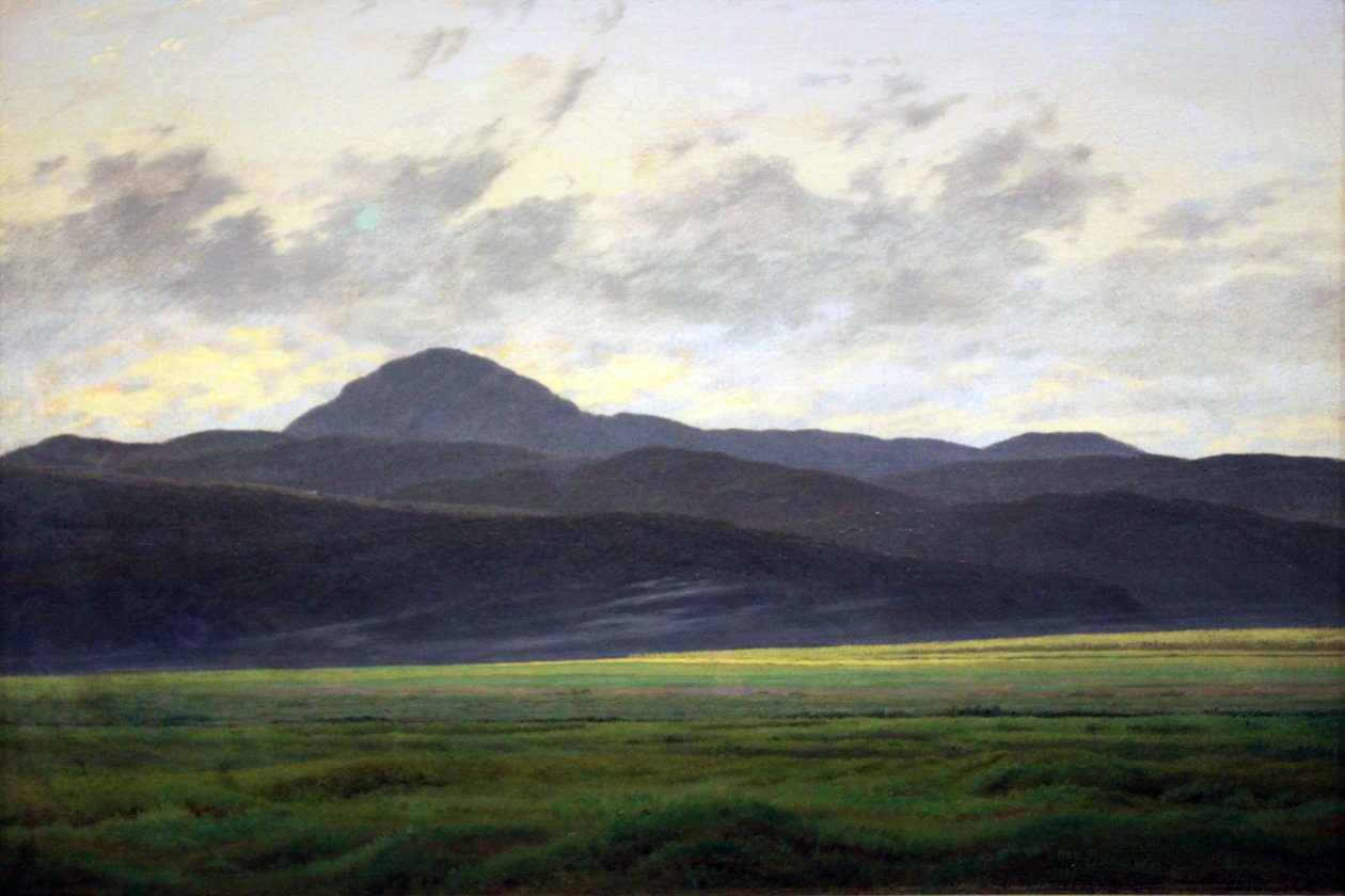 Paesaggio di montagna a Bohemis da Caspar David Friedrich