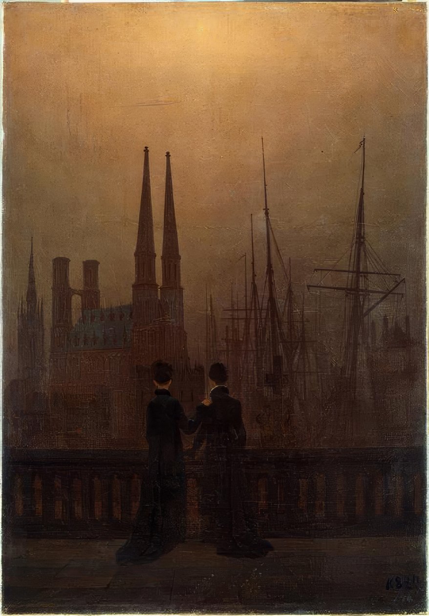 Porto notturno da Caspar David Friedrich