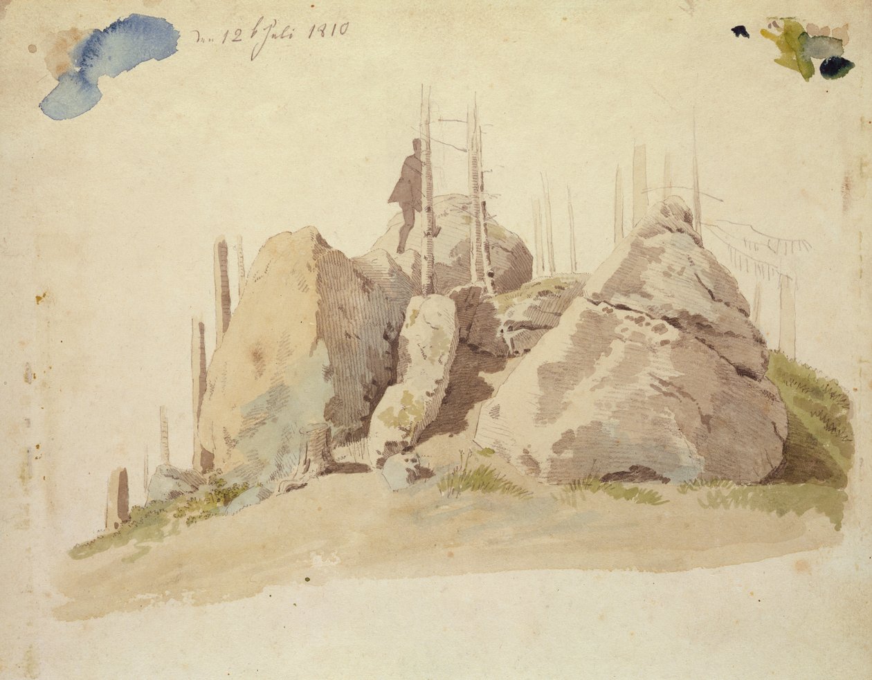 Roccia e Albero: studio incompiuto, 12 luglio 1810 da Caspar David Friedrich