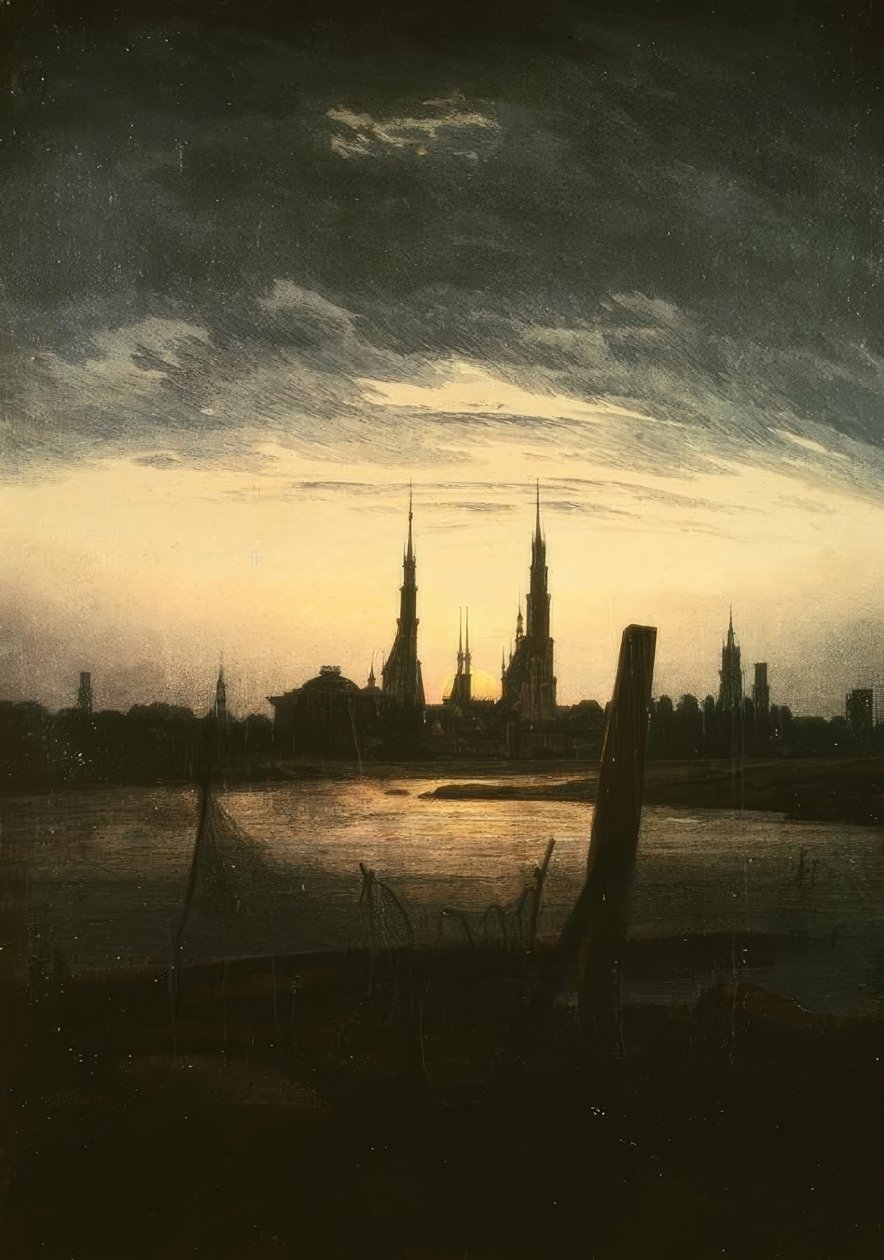 Città al sorgere della luna da Caspar David Friedrich