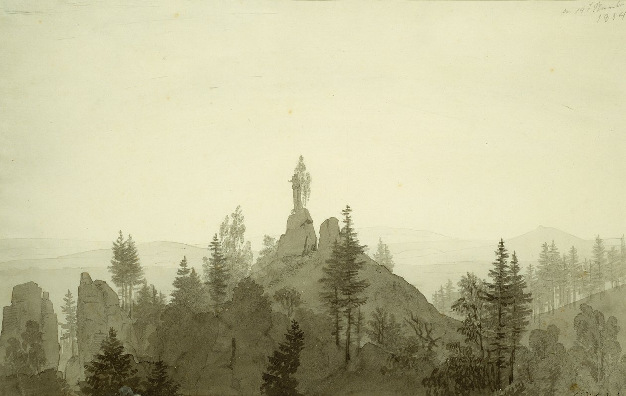 Statua della Madonna in montagna da Caspar David Friedrich