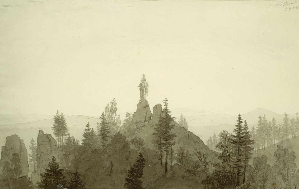 Statua della Madonna in montagna da Caspar David Friedrich