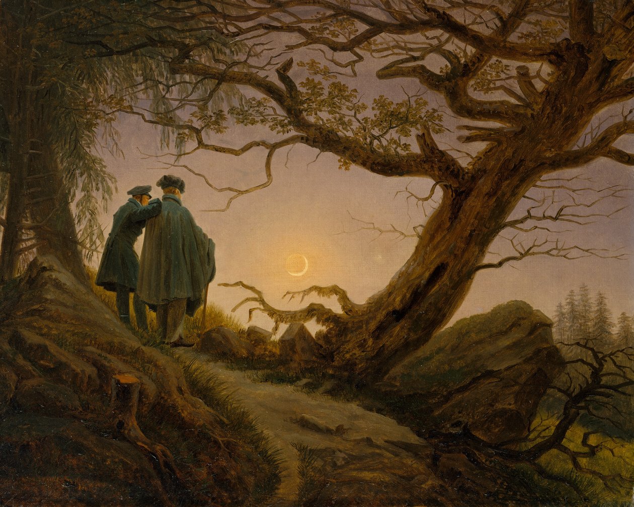 Due uomini che contemplano la luna da Caspar David Friedrich