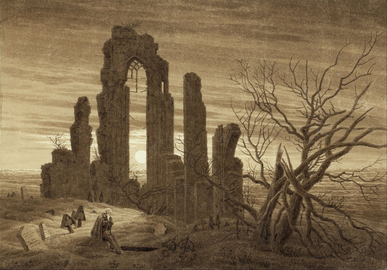 Inverno - Notte - Vecchiaia e morte (dal ciclo “I momenti del giorno e le età dell’uomo” del 1803) da Caspar David Friedrich