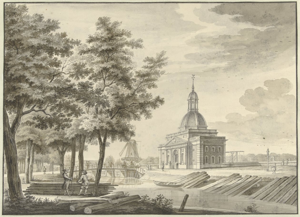 Veduta della nuova Porta di Muiden, 1771 da Caspar Jacobsz. Philips