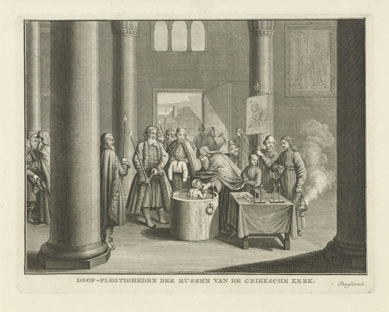 Il battesimo in Russia, metà del XVIII secolo da Caspar Jacobsz. Philips