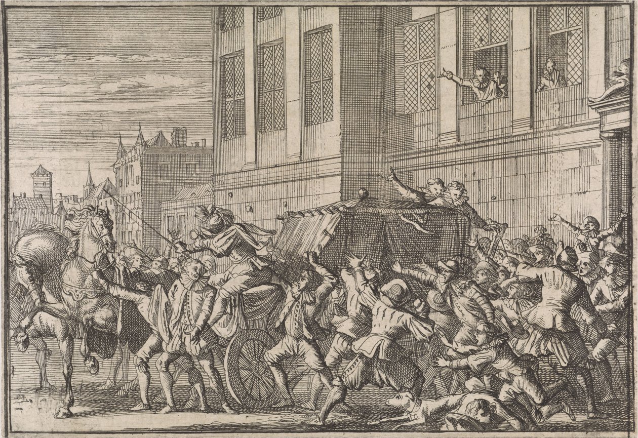 Attacco a Madrid alla carrozza del conte di Olivares, Gaspard de Guzmán, 1643 da Caspar Luyken (attributed to)