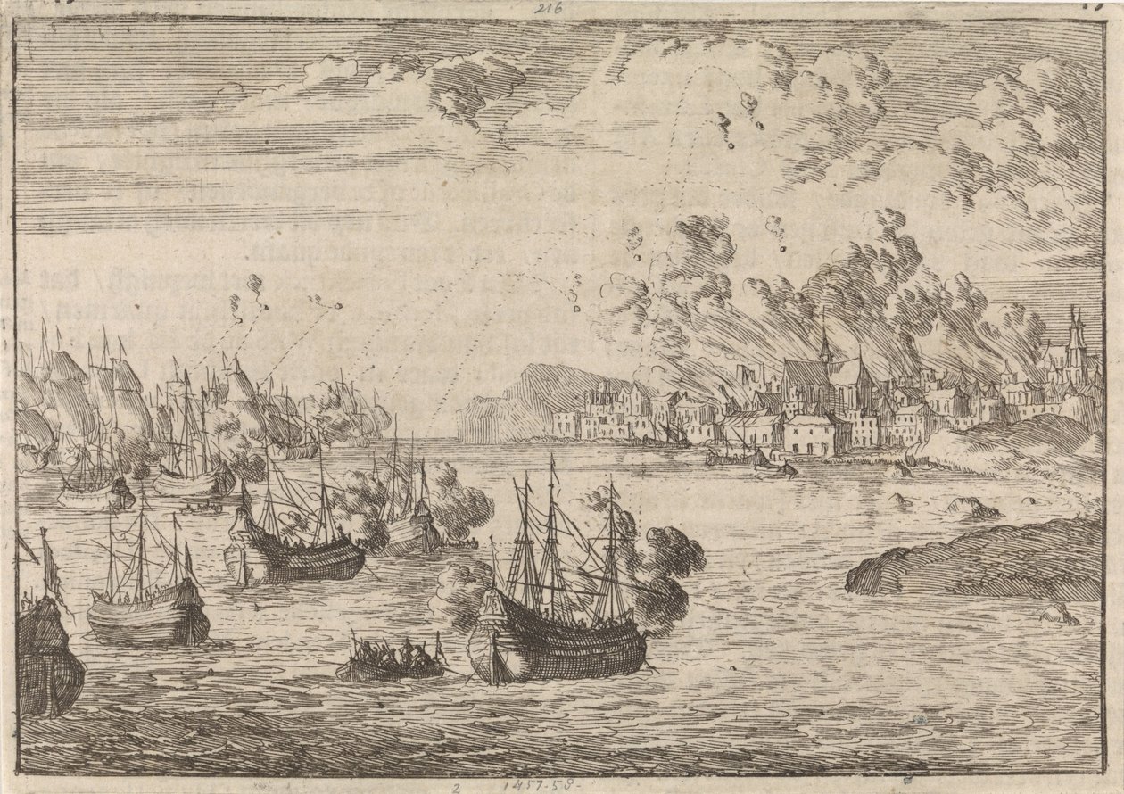Bombardamento di Dieppe, 1694 da Caspar Luyken