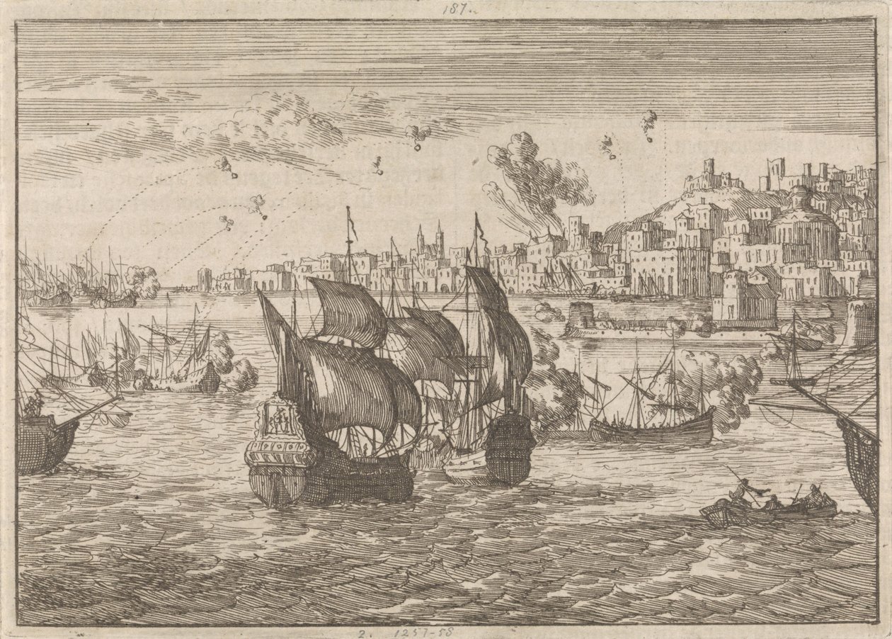 Genova bombardata dalla flotta francese, 1684 da Caspar Luyken