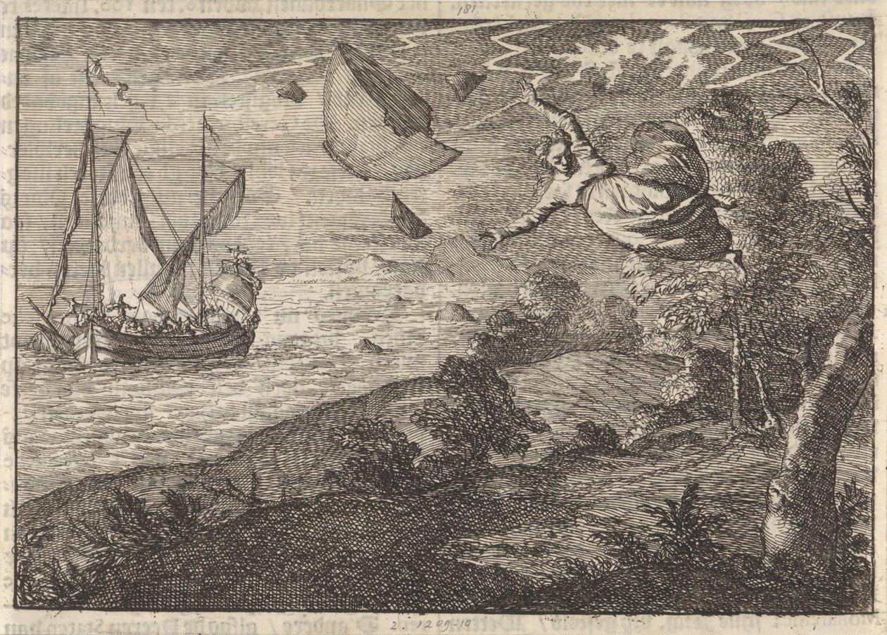 Vento forte sulla costa di Malmö, 1679 da Caspar Luyken