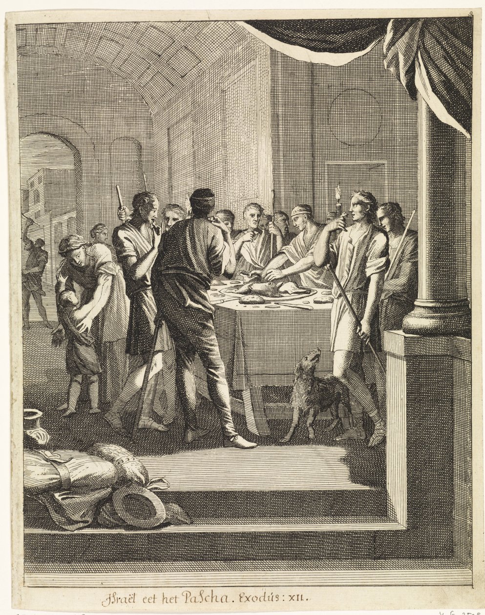 Gli israeliti mangiano agnello da Caspar Luyken