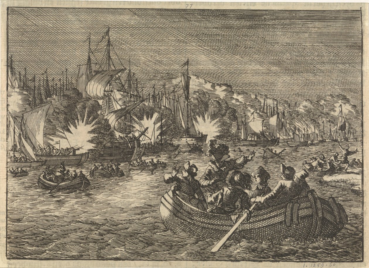 La flotta spagnola sullo Schelda conquistata e bruciata dagli olandesi, 1631 da Caspar Luyken