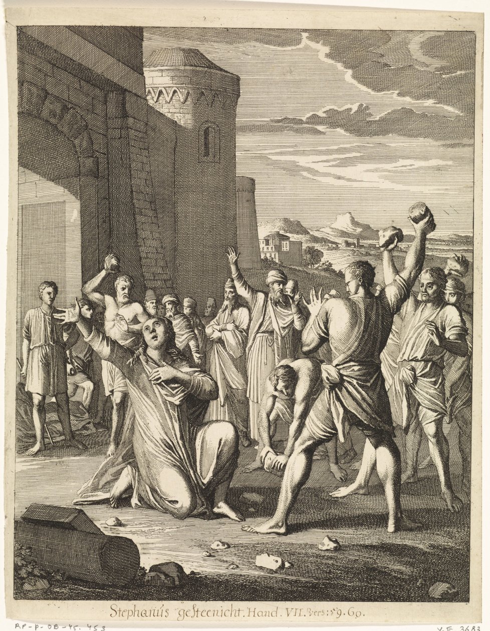 Lapidazione di Stefano fuori dalle porte di Gerusalemme da Caspar Luyken