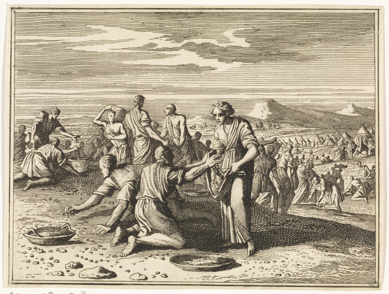Raccolta della manna nel deserto da Caspar Luyken