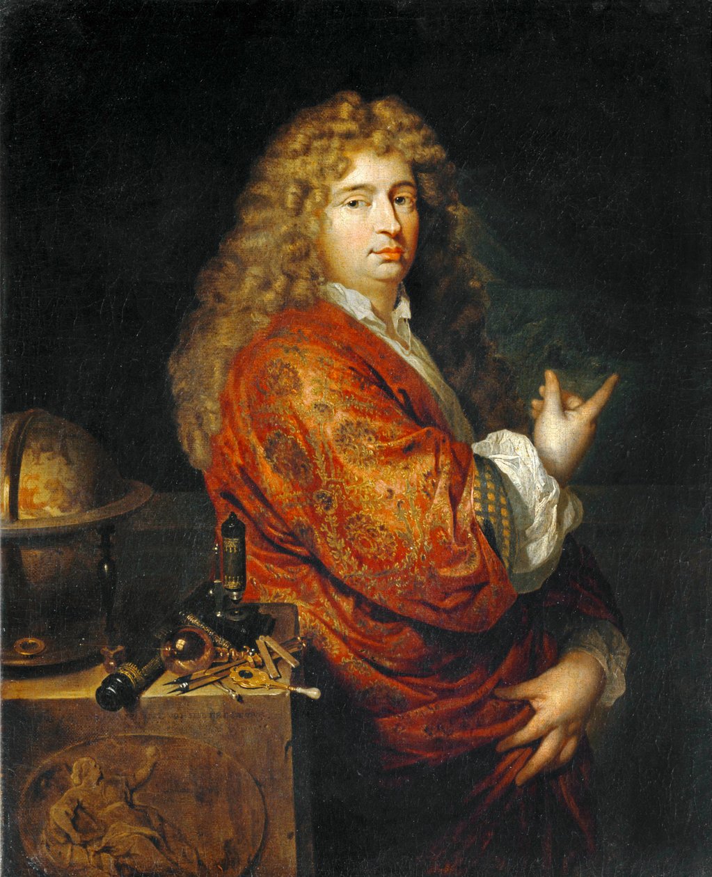 Nicolaes Hartsoeker, fisico, progetta una barca durante una tempesta. 1682 ... da Caspar Netscher
