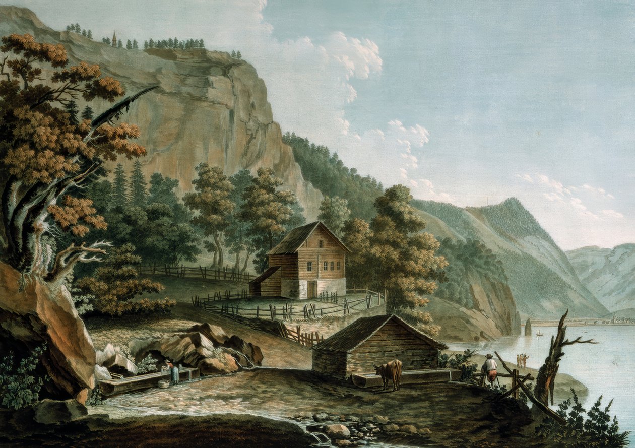 Vista sul prato del Rütli da Caspar Wolf