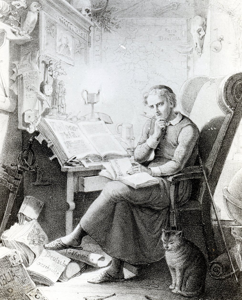 Filosofo nel suo studio da Casper Johann Nepomuk Scheuren