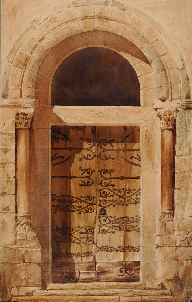 Portale della chiesa di Nervy St. Sepulchre (copia in facsimile di un disegno di E. Viollet Le Duc nell