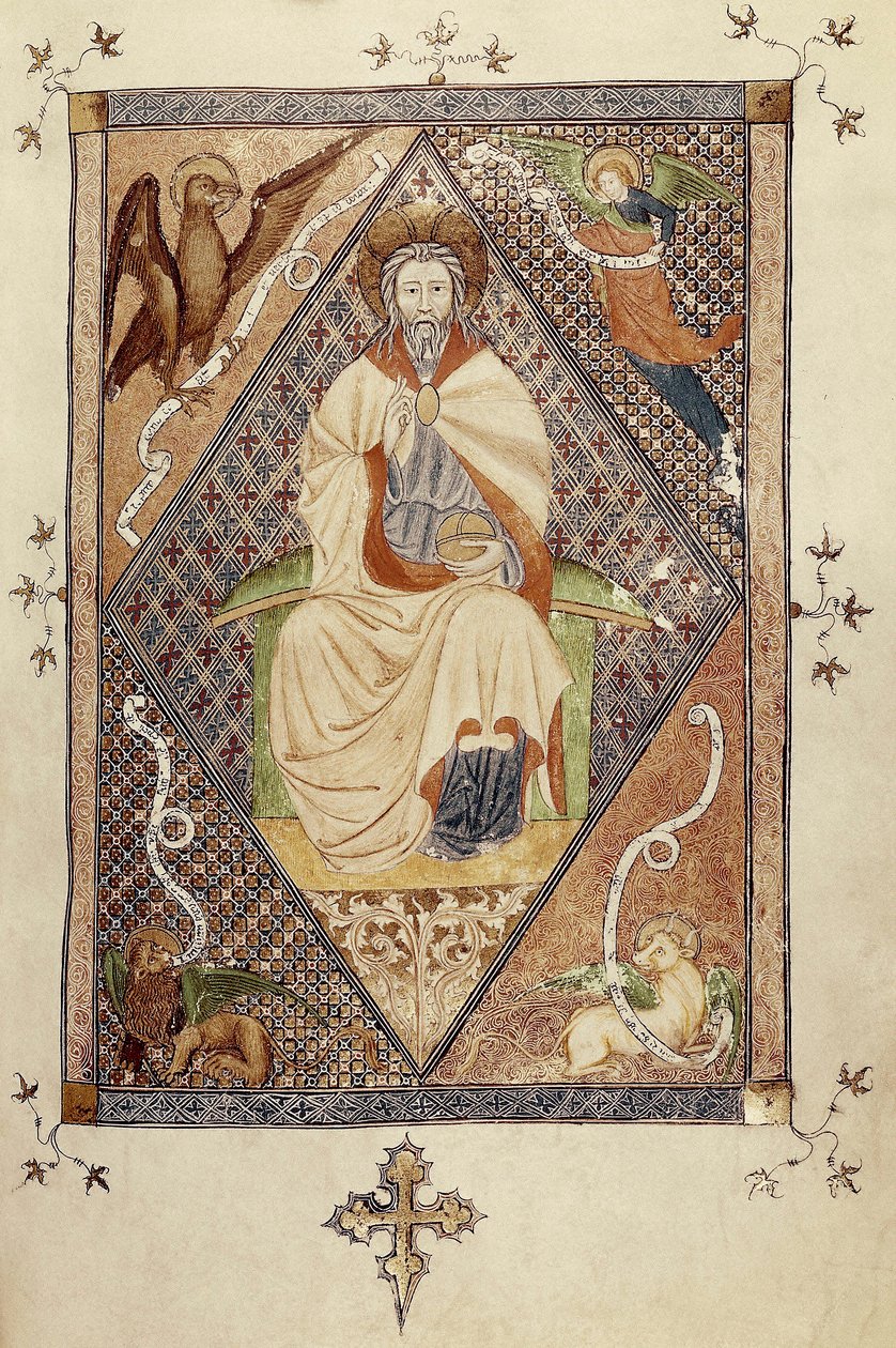 Cristo in maestà (in gloria) (miniatura) da Catalan School