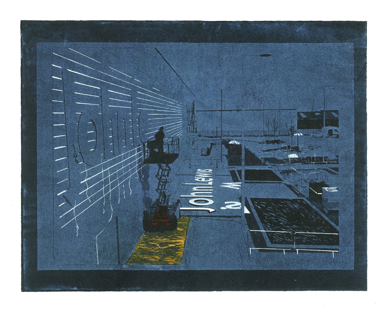 Coltivazione insediata, 2015 (lino taglio laser, linoleografia e incisione tradizionale) da Catherine Sutcliffe Fuller