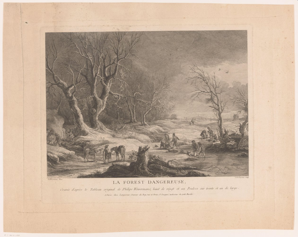 Paesaggio invernale con figure attaccate da Cathérine Elise Cousinet