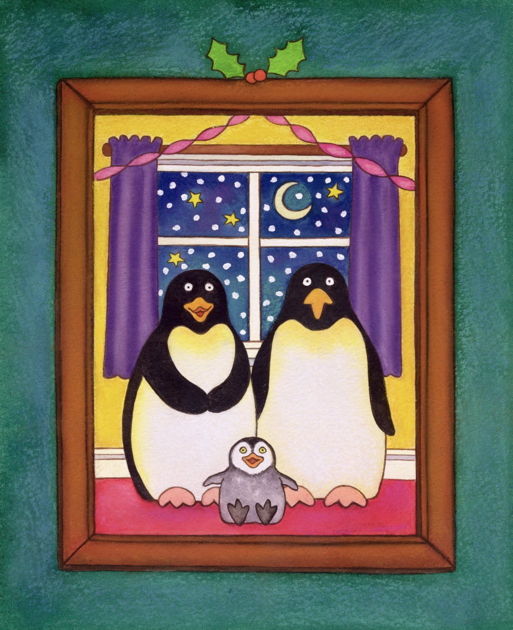 Famiglia di Pinguini a Natale, 1997 da Cathy Baxter