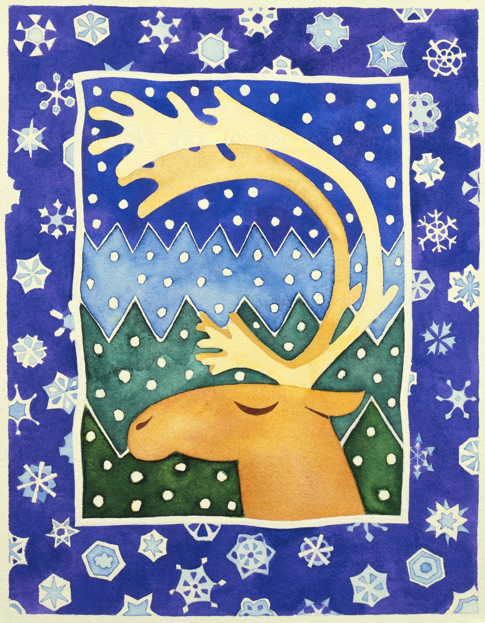 Renna e fiocchi di neve da Cathy Baxter