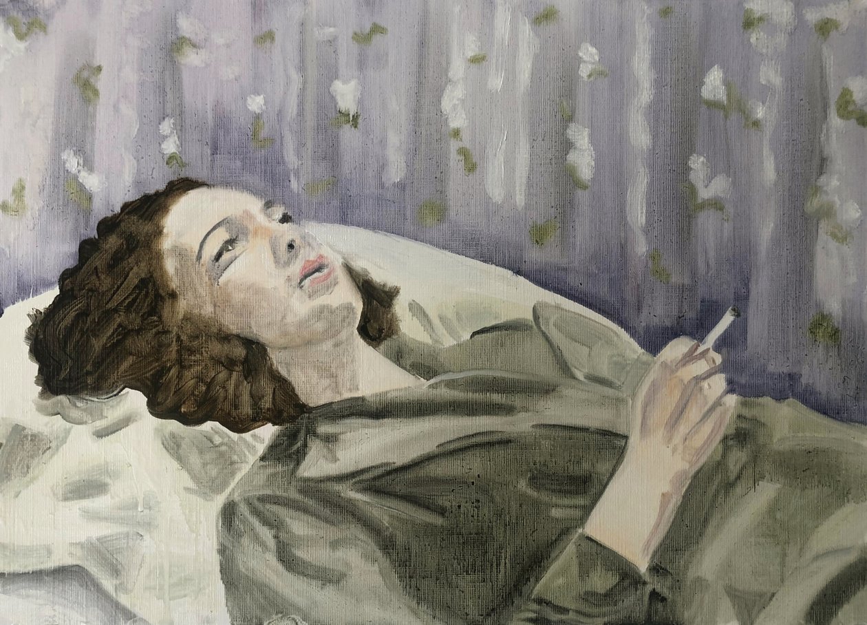 23.03.20 Era in conflitto, 2020 (olio su carta) da Cathy Lomax