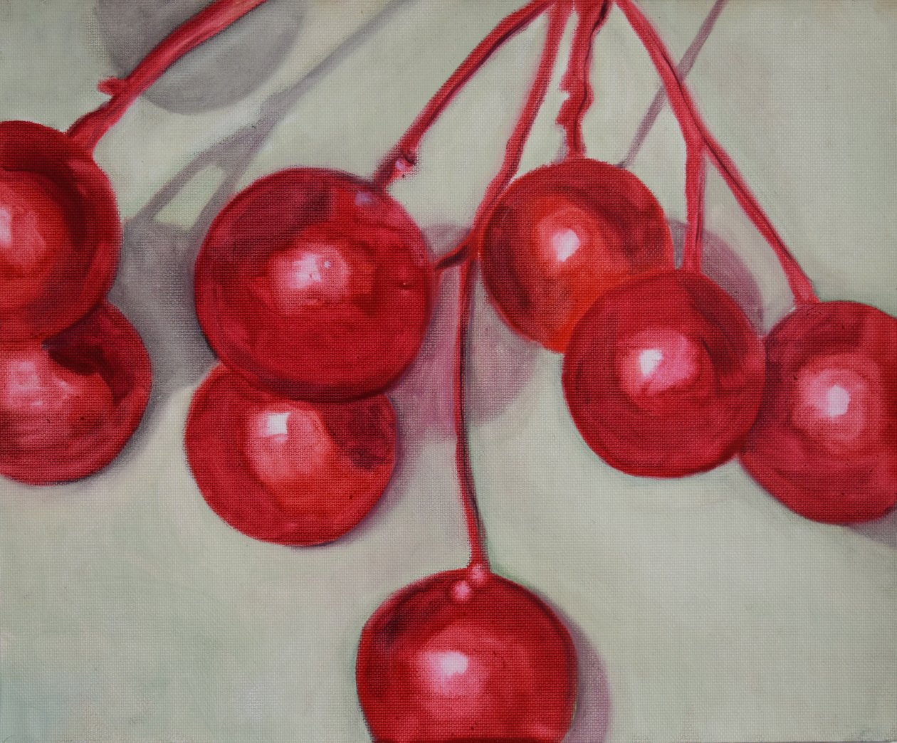 Ciliegie, 2013 (olio su carta) da Cathy Lomax