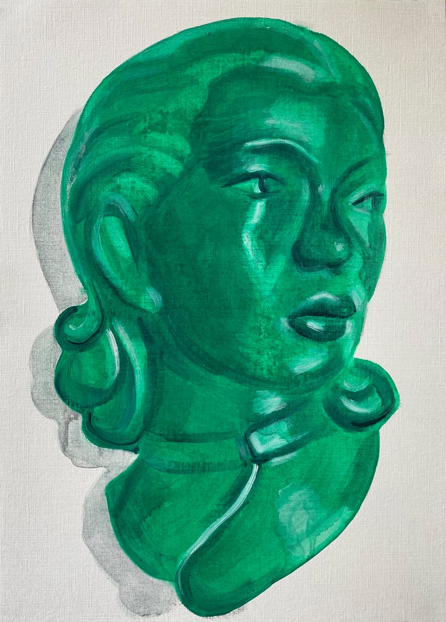 Nascondere, 2021 (olio su carta) da Cathy Lomax