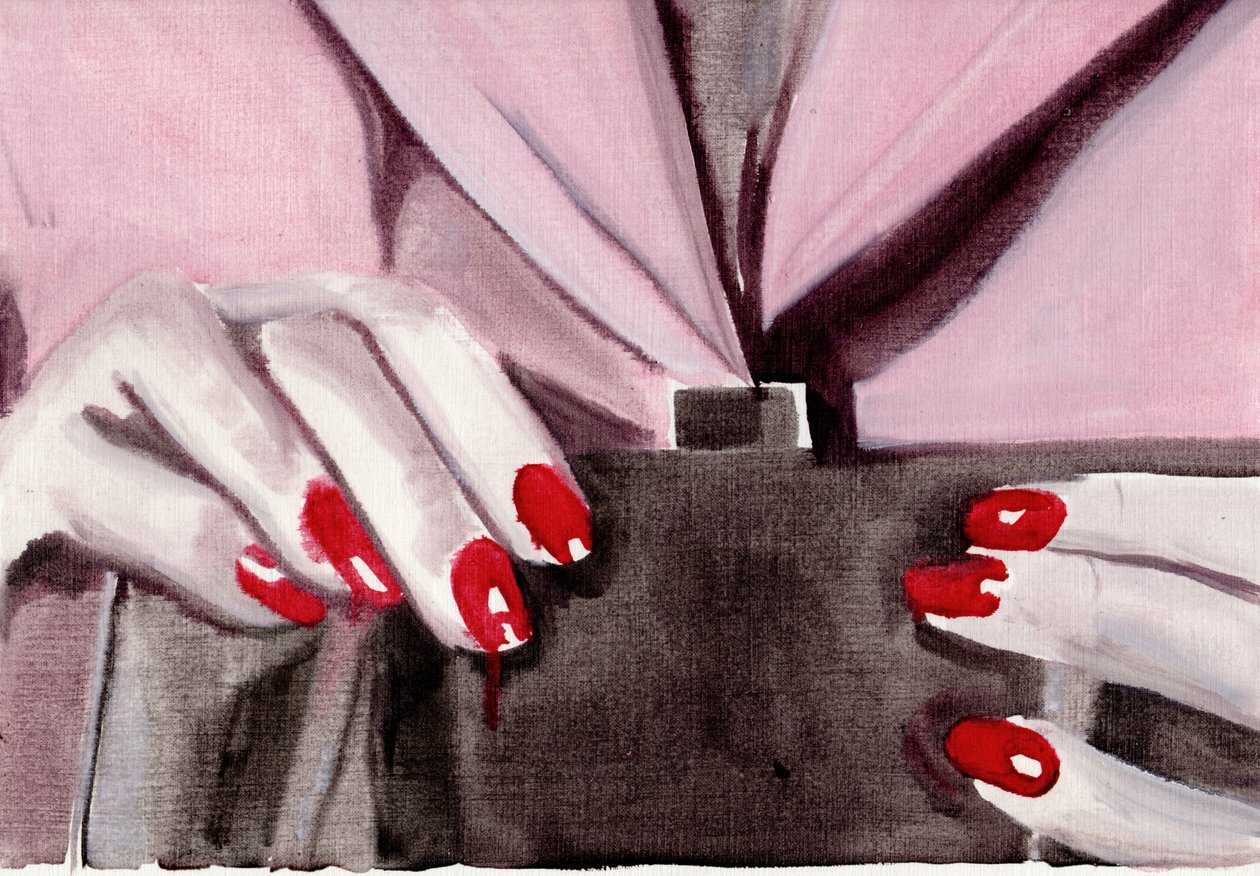 Film Diary #46 (11.04.13 She was not detained), 2015 (olio su carta) da Cathy Lomax