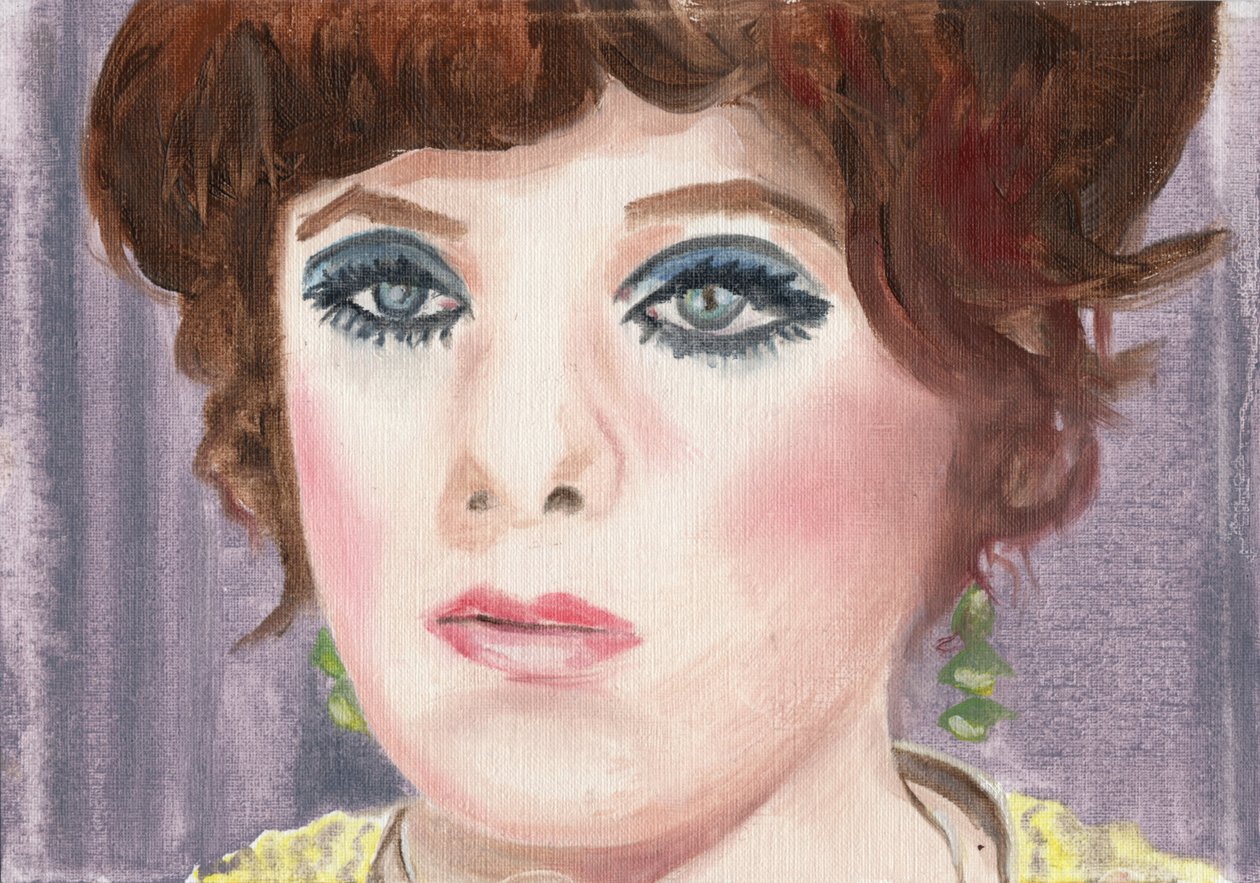 Mirto (Orecchini), 2024 (olio su carta) da Cathy Lomax