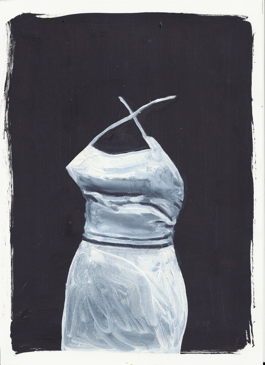 La ragazza del piano di sopra 1, fronte, 2012 (olio e acrilico su carta) da Cathy Lomax