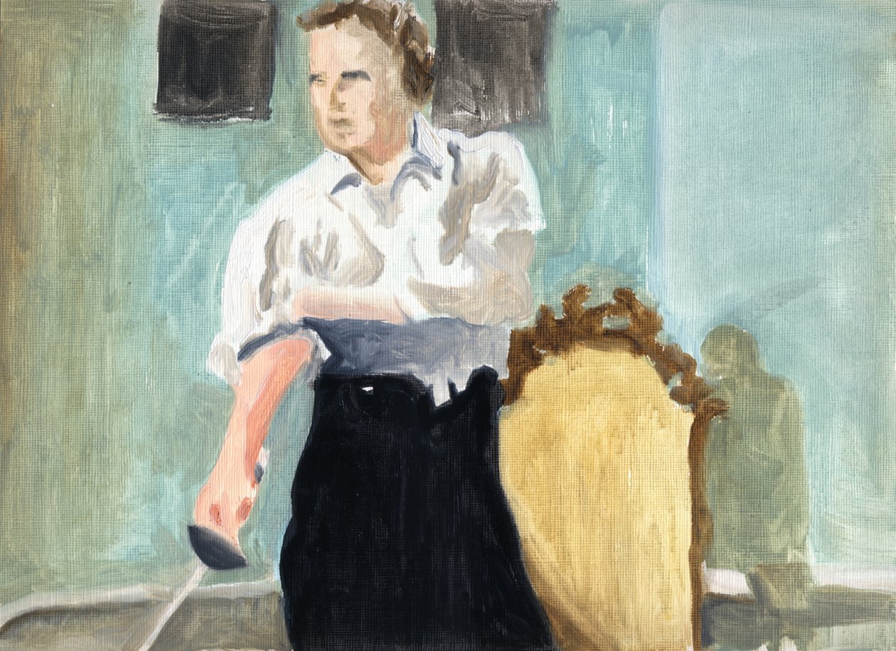 Il complotto (Parigi 1934), 2011 (olio su carta) da Cathy Lomax