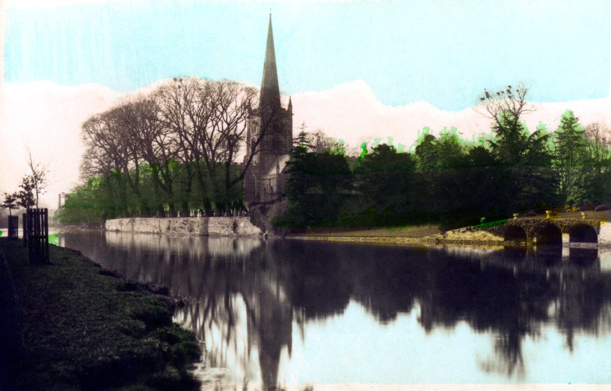 Chiesa della Santissima Trinità, Stratford-upon-Avon, Warwickshire, 1926 da Cavenders Ltd