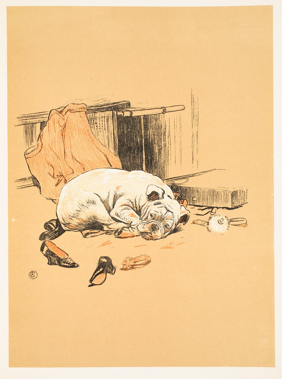 Delusione per non aver trovato i Cioccolatini, da A Gay Dog, Story of a Foolish Year Aldin, Cecil Charles Windsor (1870-1935), pubblicato da William Heineman, 1905. 1a Edizione, Illustrazione da Cecil Charles Windsor Aldin