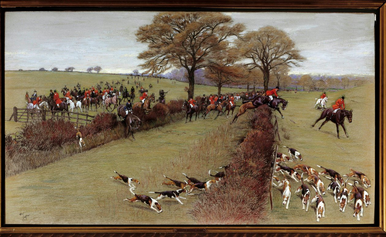 Scena di caccia, South Berks da Cecil Charles Windsor Aldin