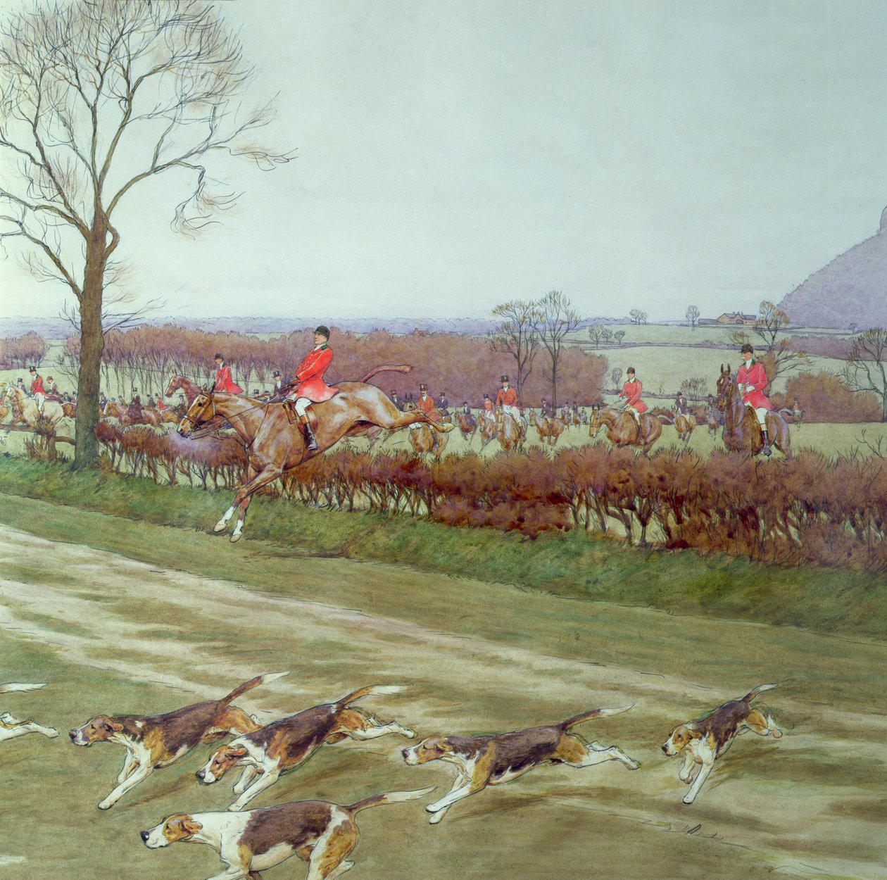 Il Cheshire - lontano da Tattenhall, 1912 (dettaglio) da Cecil Charles Windsor Aldin