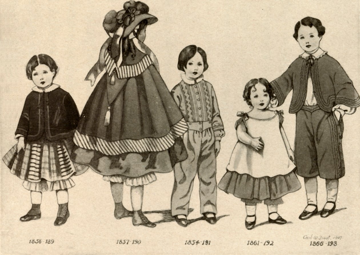 Abbigliamento per bambini dal 1850-1860 da Cecil W. Trout
