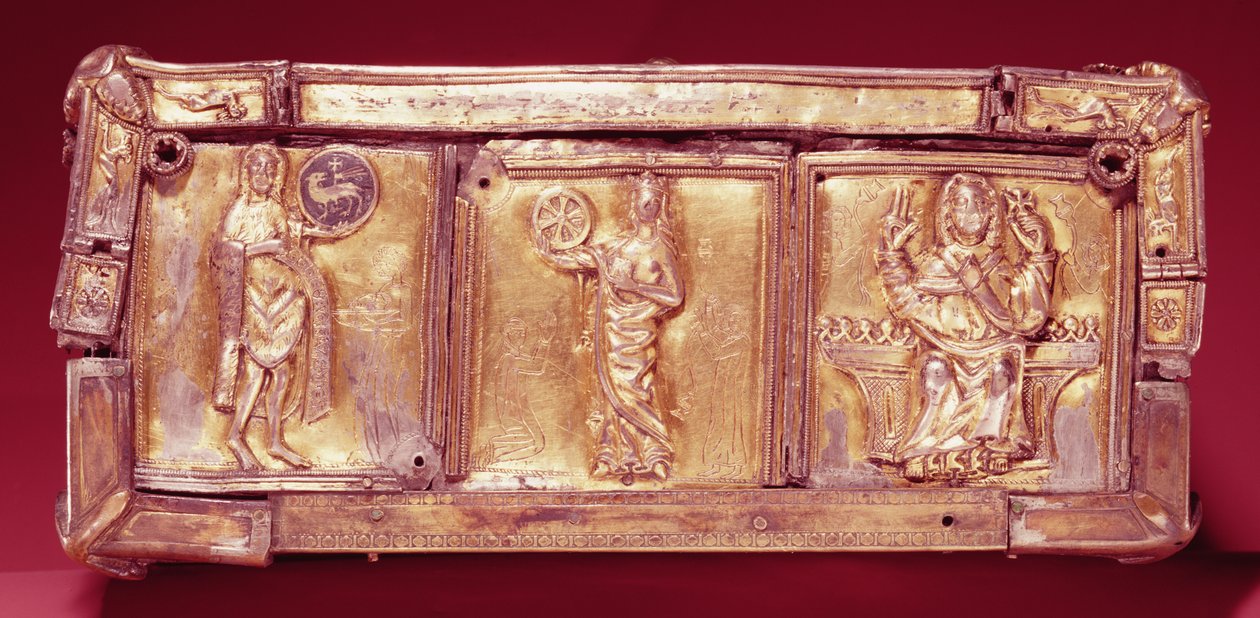 Pannello laterale del reliquiario del libro Domnach Airgid, Clones, Contea di Monaghan da Celtic